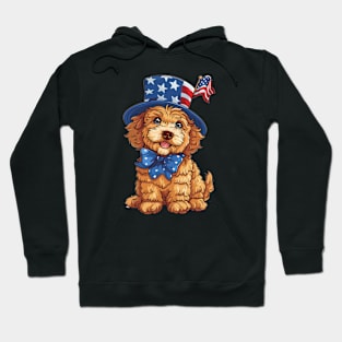 Cute Goldendoodle Celebrating 4th of July Hoodie